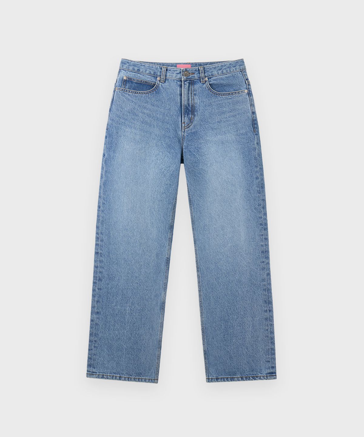 시눈(SINOON) Logo Embroidered Straight Denim (Blue)