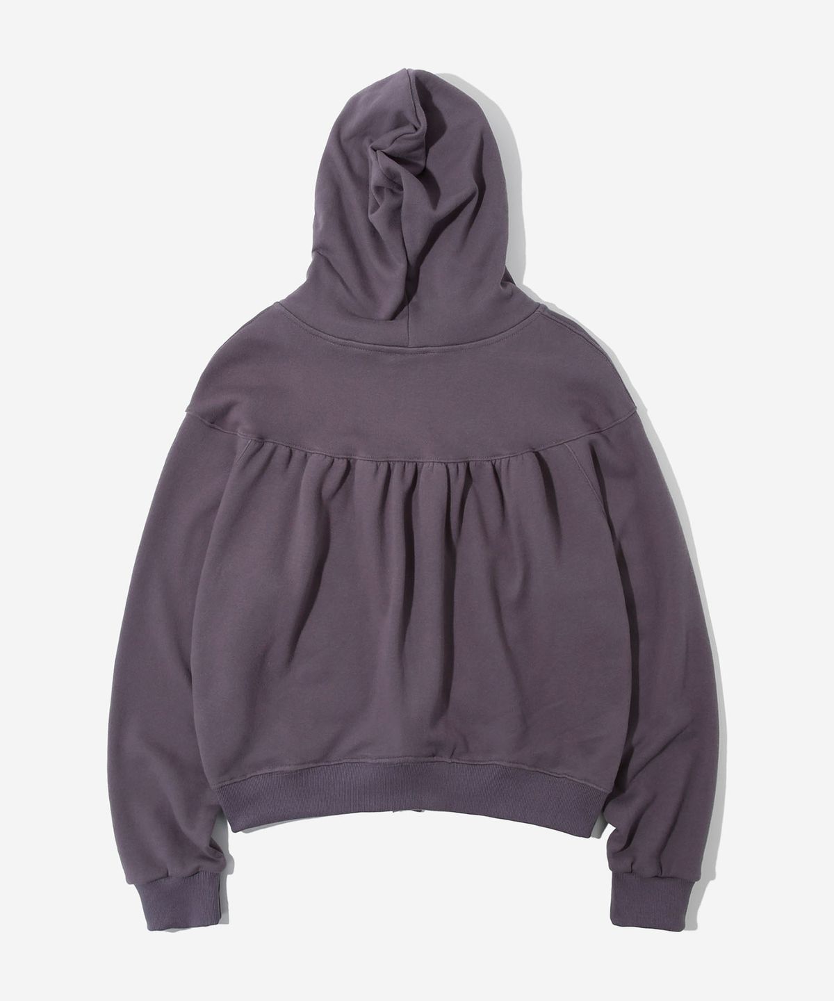 키지코(KIJIKO) ke106-Shirring Hooded Zip Up Purple