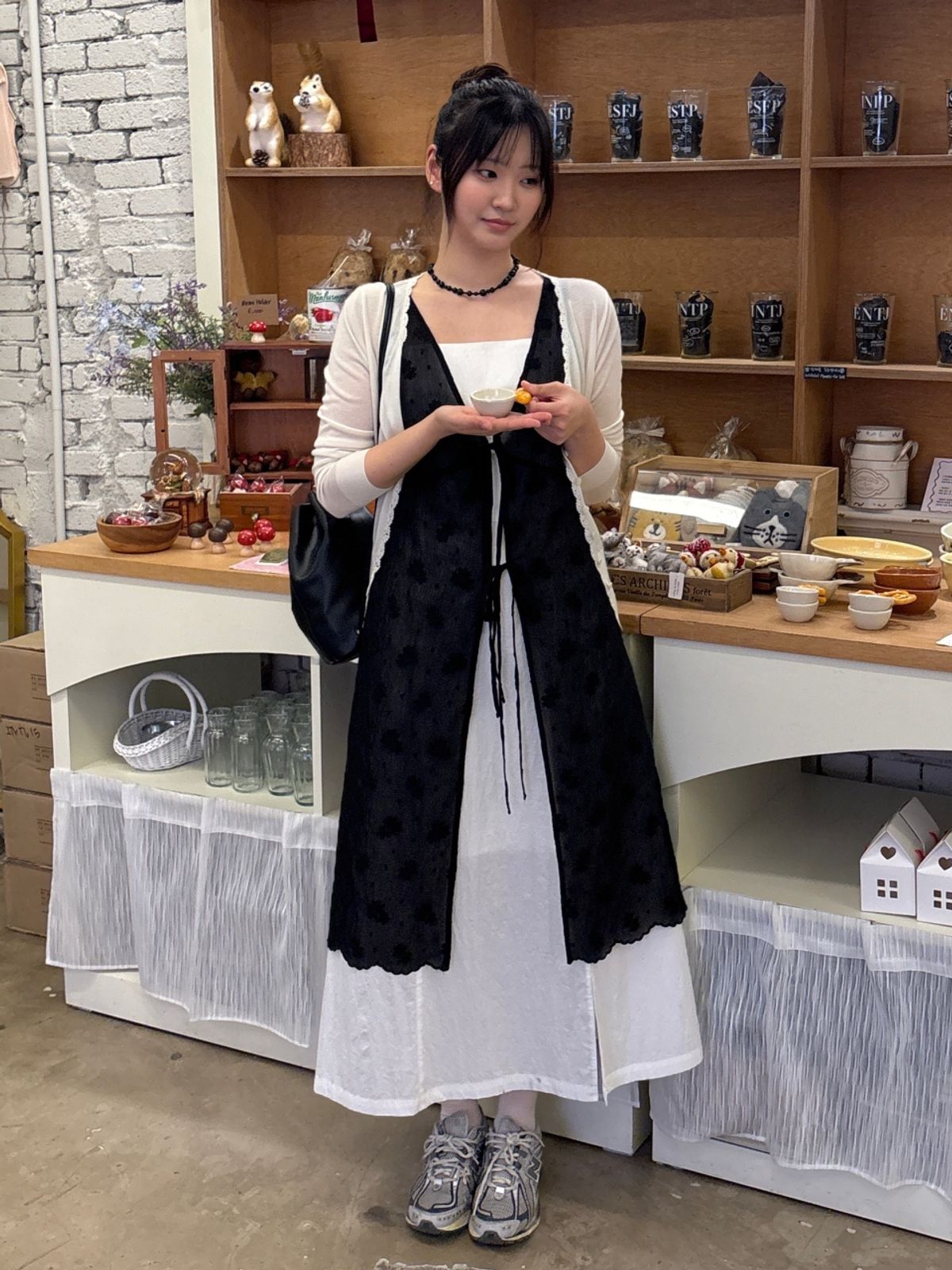 르니나(LENINA) ELINA layered lace dress_BLACK