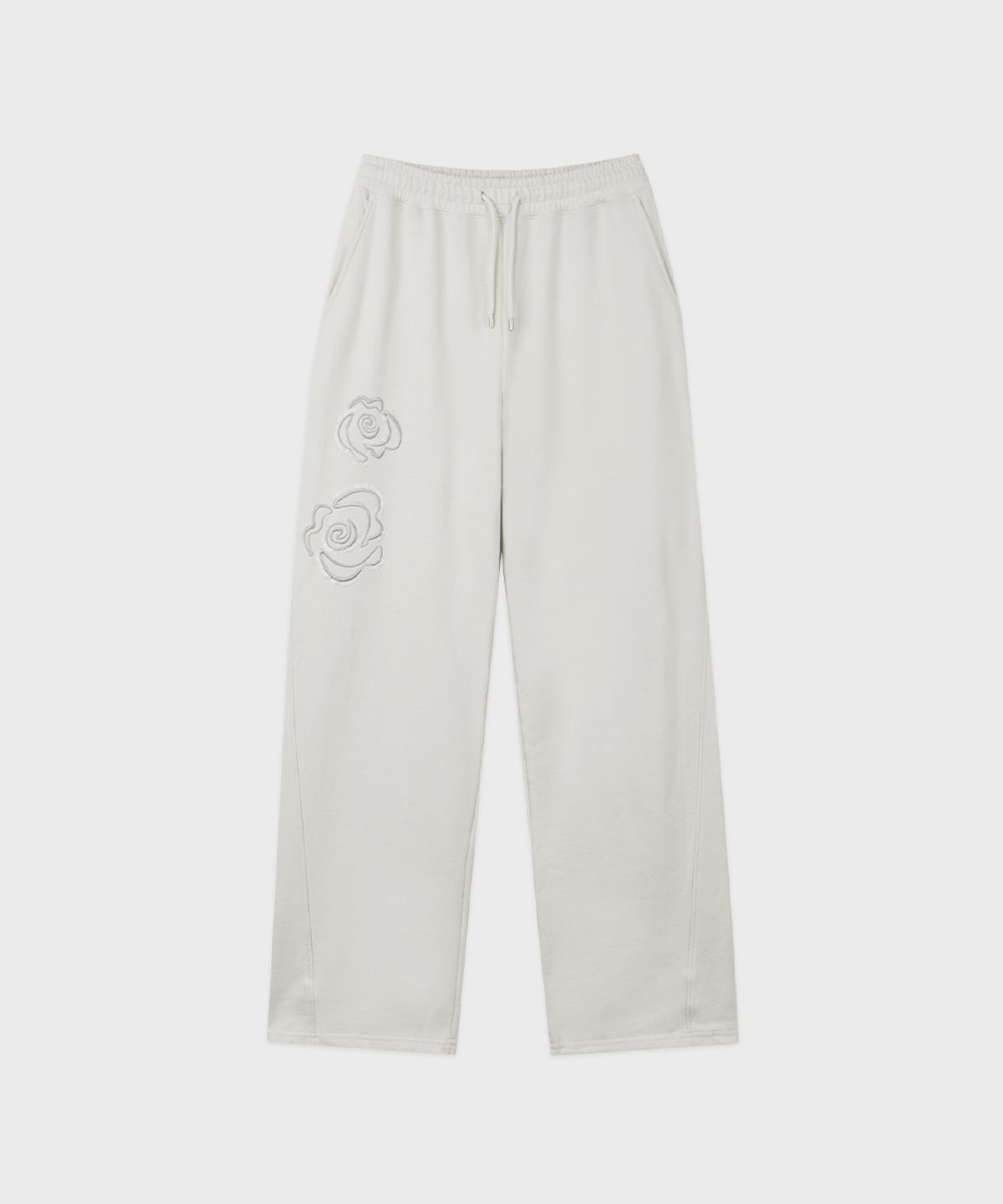 시눈(SINOON) Rose Stamp Jogger Pants (Ivory)