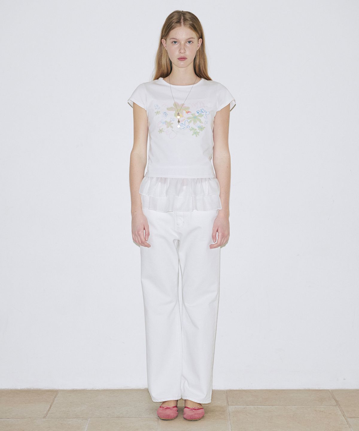 시눈(SINOON) SN Pastel Flower T-Shirt (White)