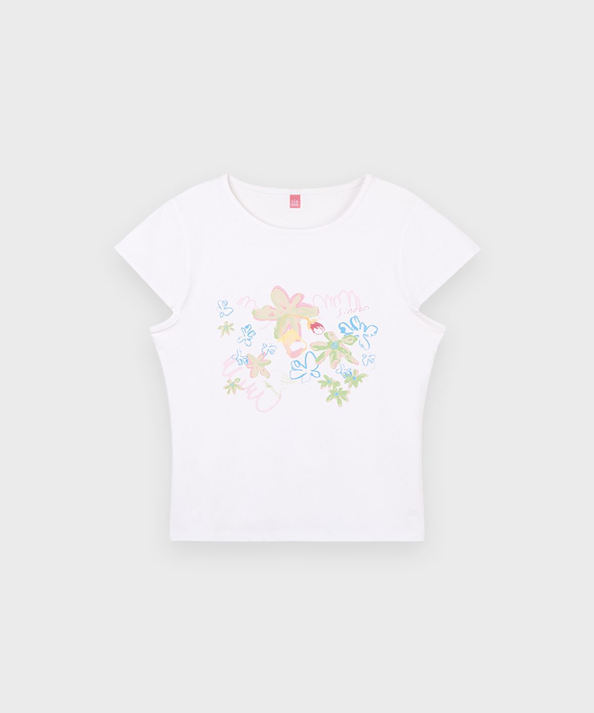 시눈(SINOON) SN Pastel Flower T-Shirt (White)