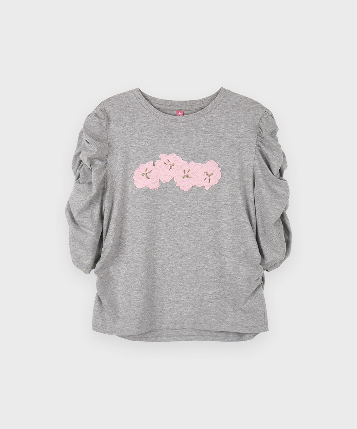 시눈(SINOON) Soft Shirring T-Shirt (Melange Grey)