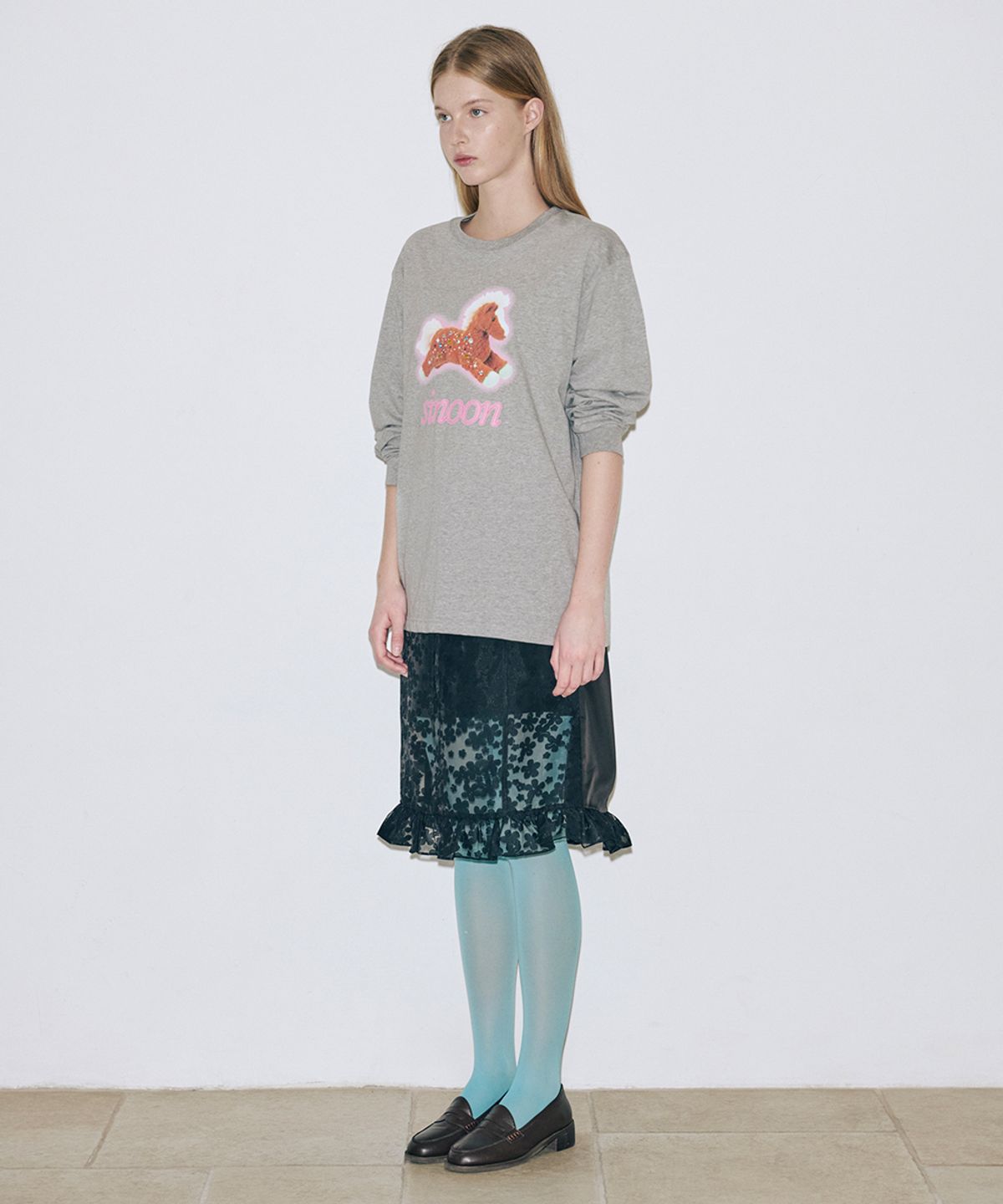 시눈(SINOON) Horse Beads Long Sleeve (Melange Grey)