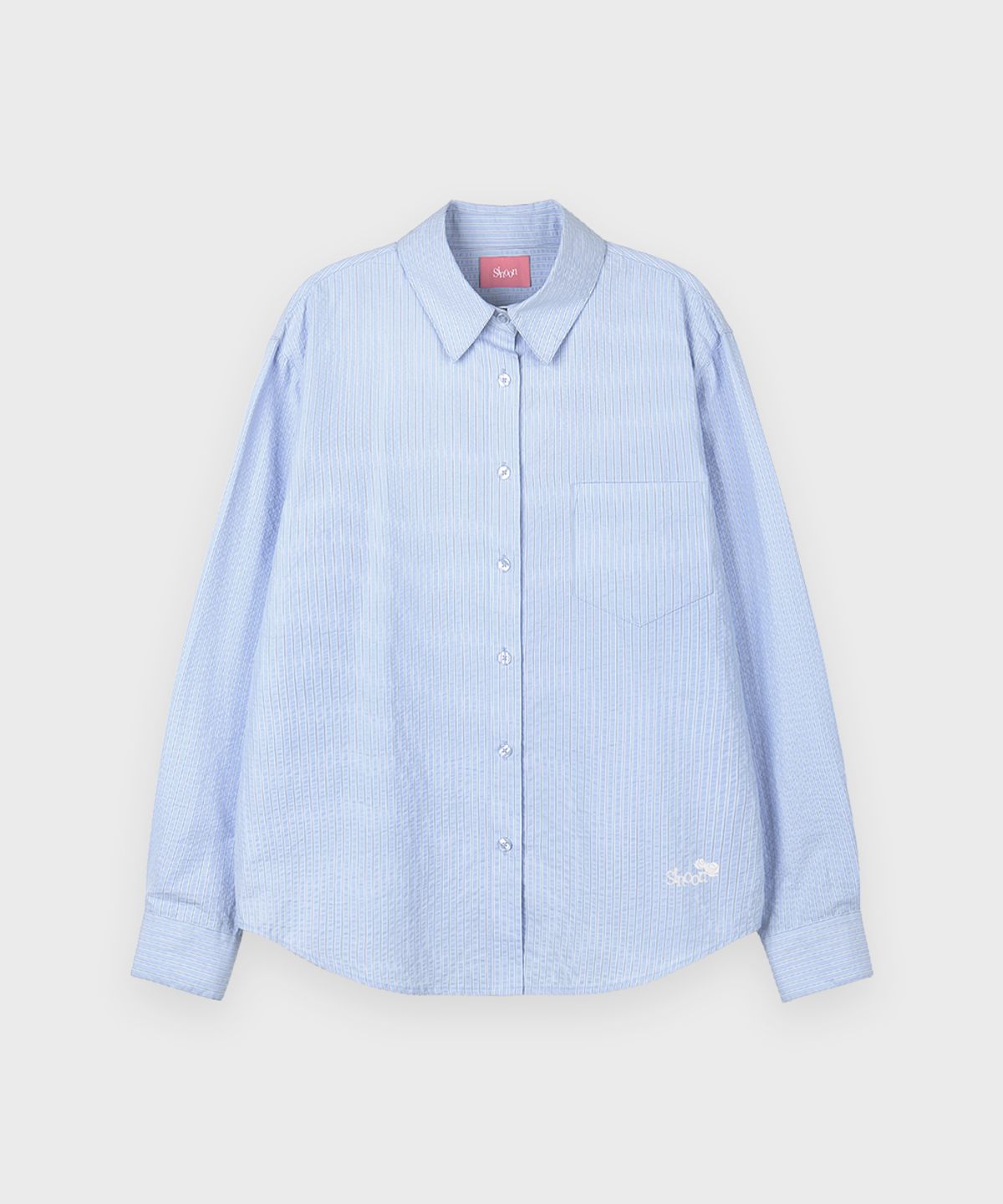 시눈(SINOON) Seersucker Stripe Shirt (Blue)