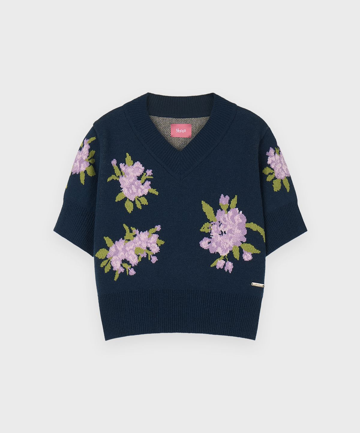 시눈(SINOON) Flower Half Pullover (Navy)