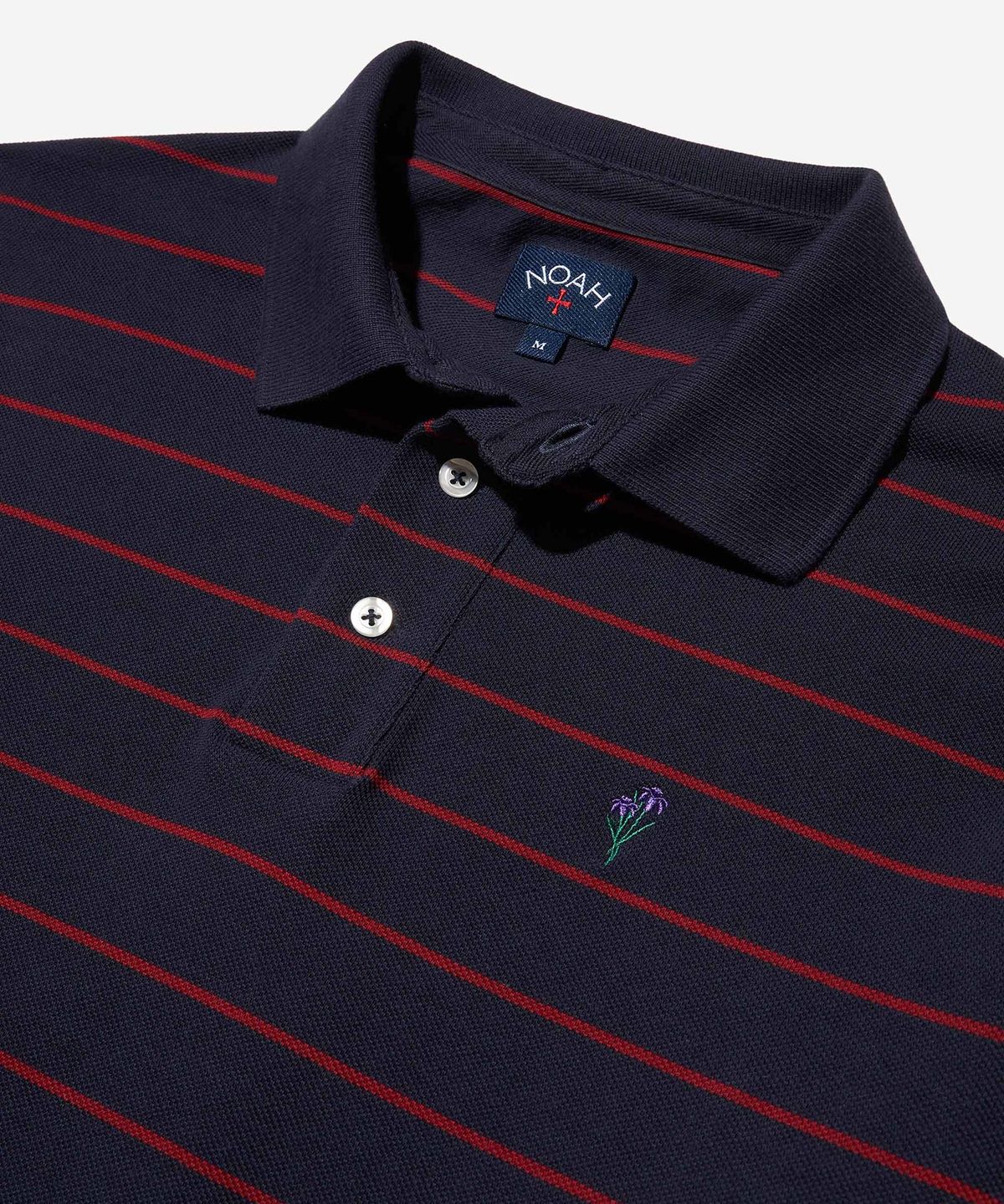 노아(NOAH) (U) 롱 슬리브 피케 폴로 네이비 레드 LONG SLEEVE PIQUE POLO NAVY/RED