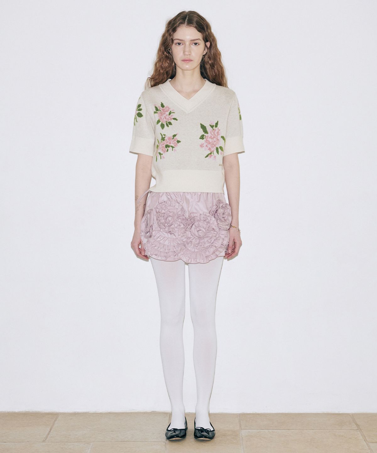 시눈(SINOON) Flower Half Pullover (Ivory)