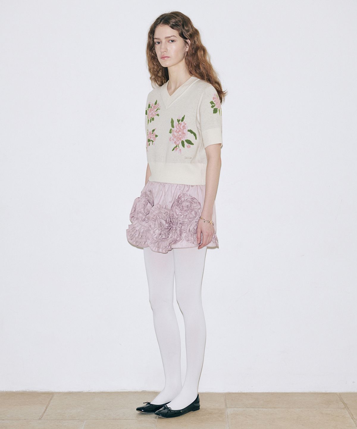 시눈(SINOON) Flower Half Pullover (Ivory)