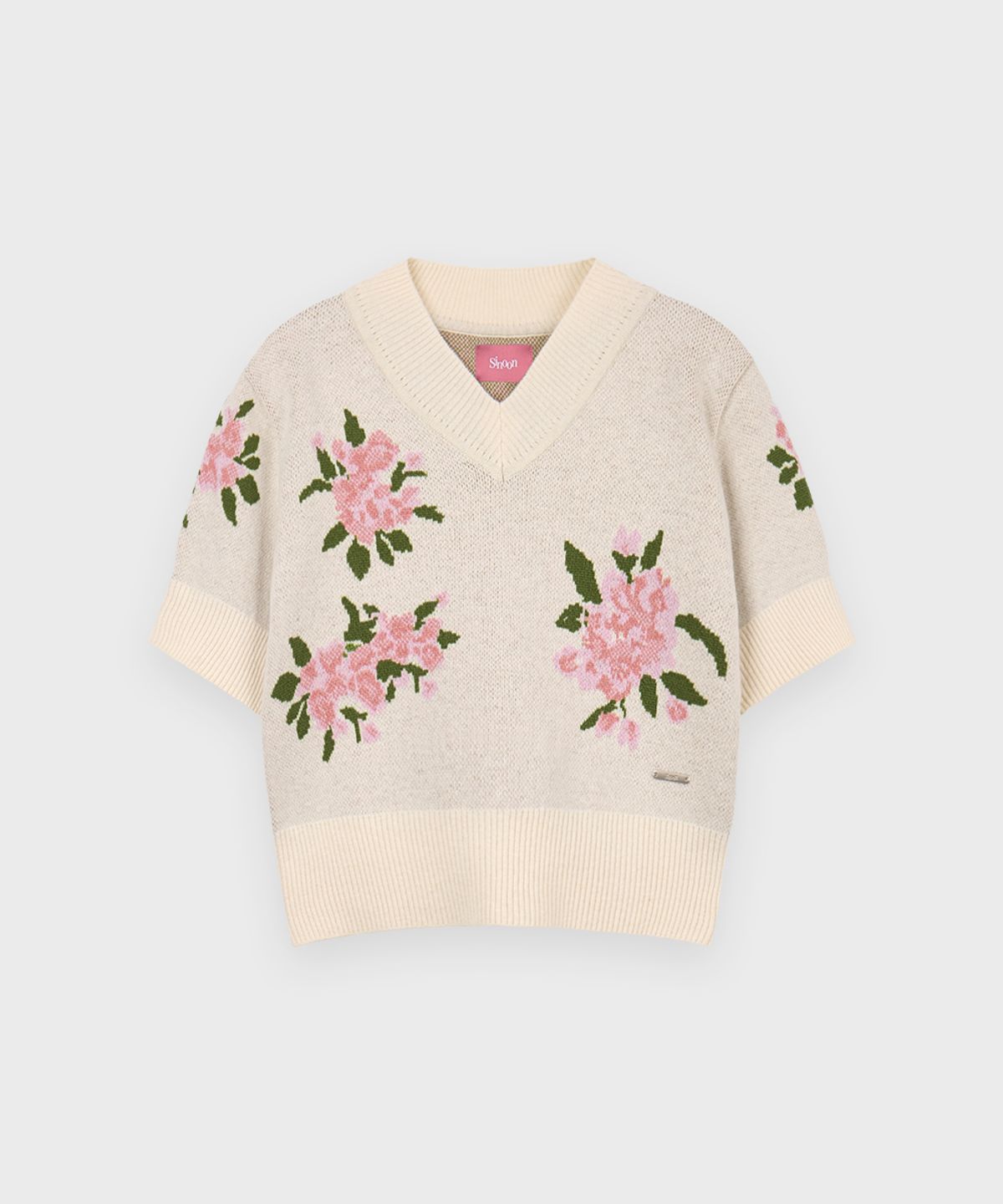 시눈(SINOON) Flower Half Pullover (Ivory)