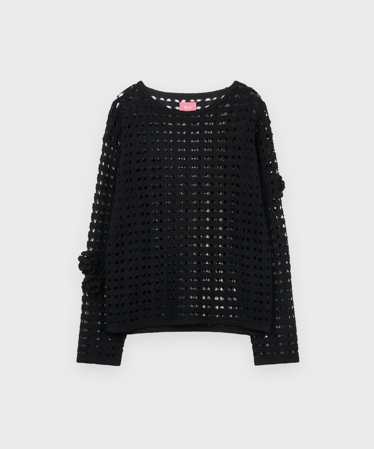 시눈(SINOON) Flower Crochet Knit (Black)