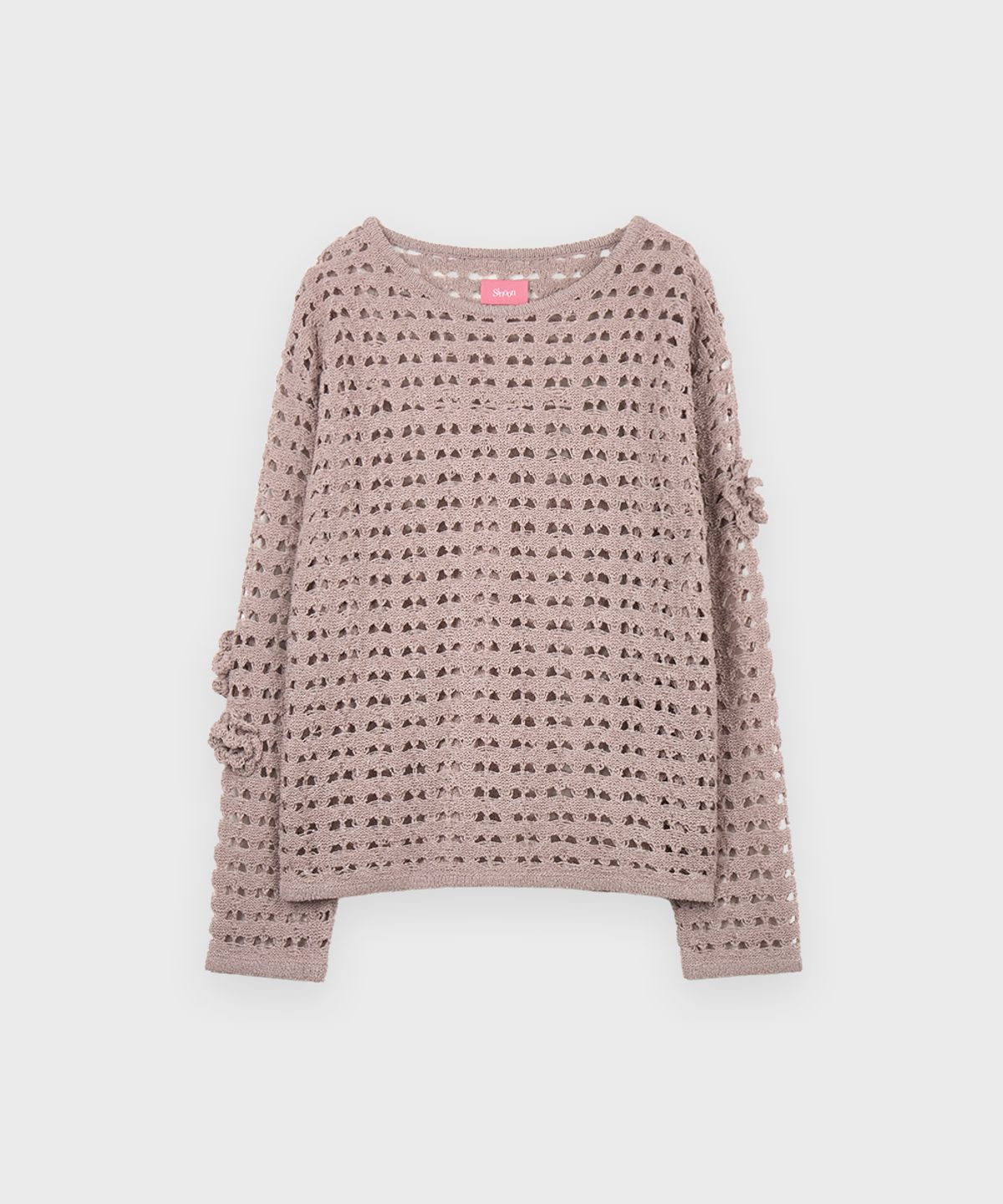 시눈(SINOON) [태연 착용] Flower Crochet Knit (Ash Brown)
