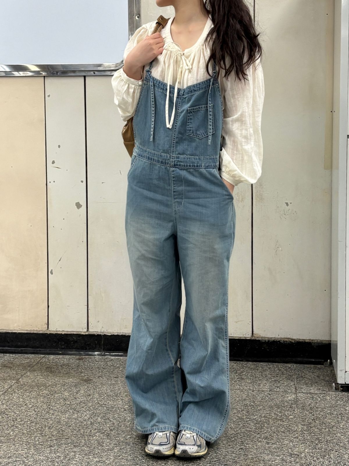 르니나(LENINA) SIMEEZ overall denim pants_BLUE
