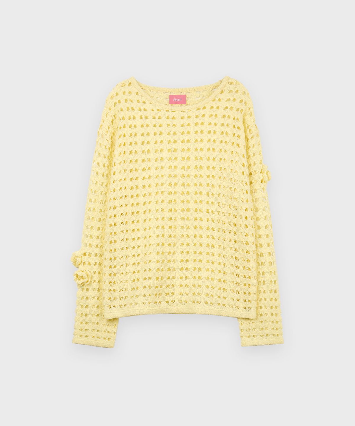 시눈(SINOON) Flower Crochet Knit (Lime)