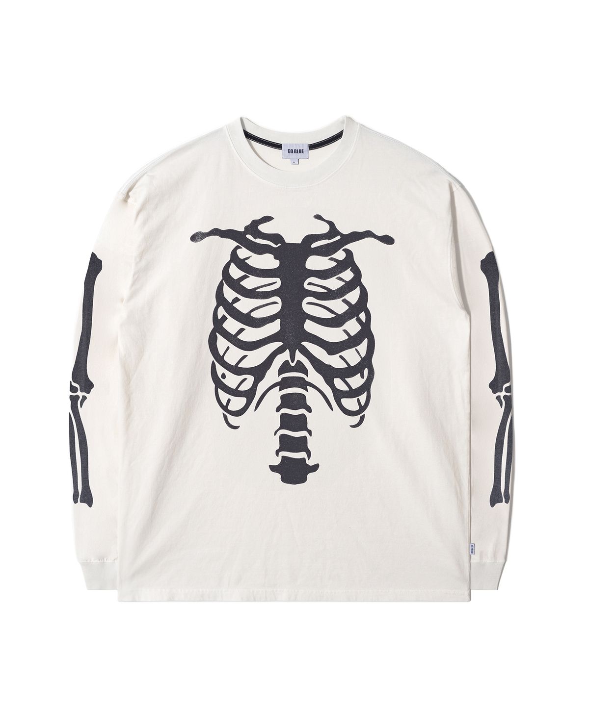 고블루(GOBLUE) Bones Washed Long Sleeve (Ecru)