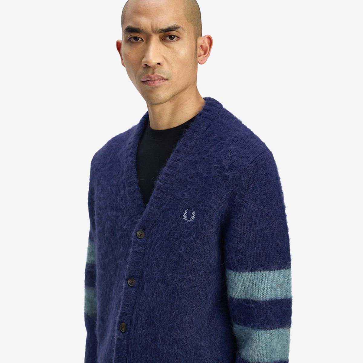 프레드페리(FRED PERRY) [Sharp] 청키 팁 슬리브 가디건 - 프렌치 네이비 AFPM2531550-143