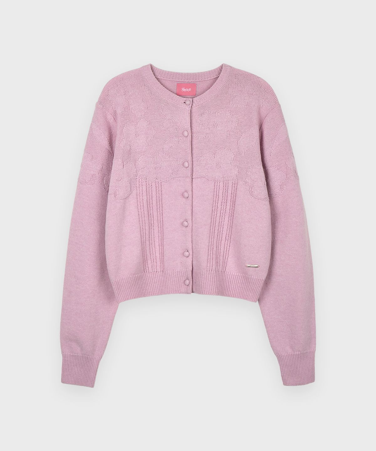 시눈(SINOON) Reverse Flower Cardigan (Pink)