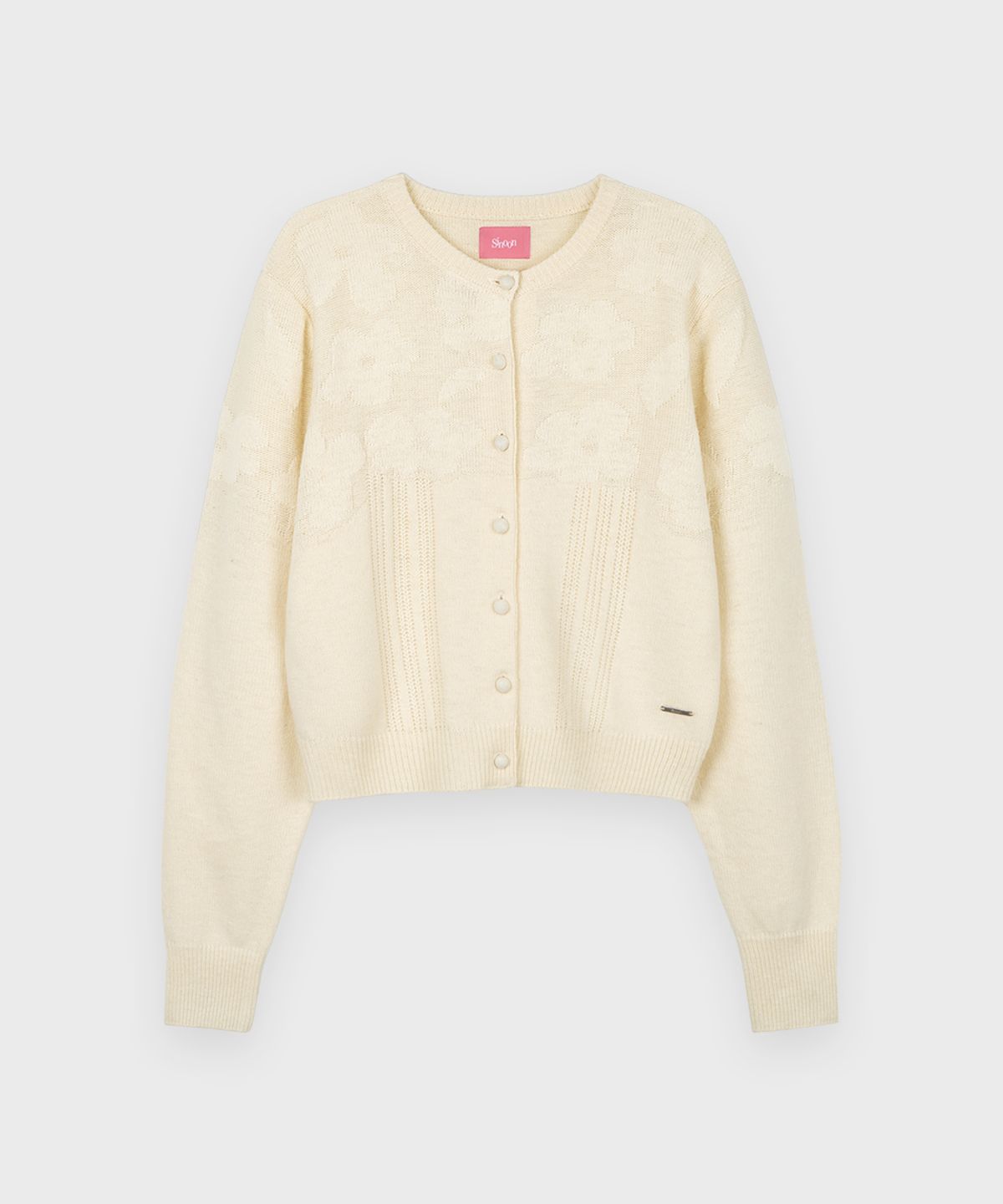 시눈(SINOON) Reverse Flower Cardigan (Ivory)