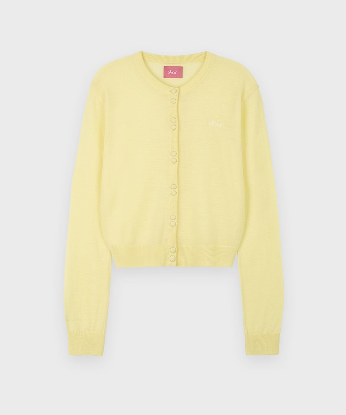 시눈(SINOON) Double Button Cardigan (Lemon Yellow)