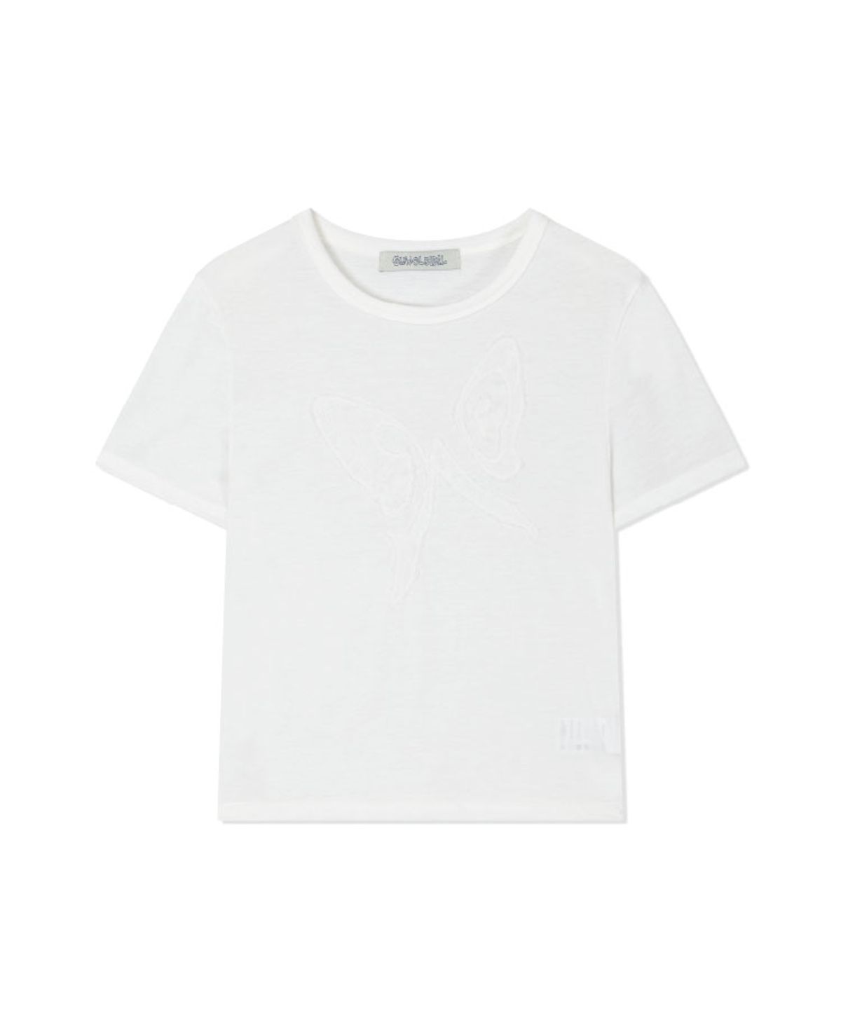 구월십일(GUWOLSIBIL) LACE PATCH SHORT-SLEEVED TOP WHITE