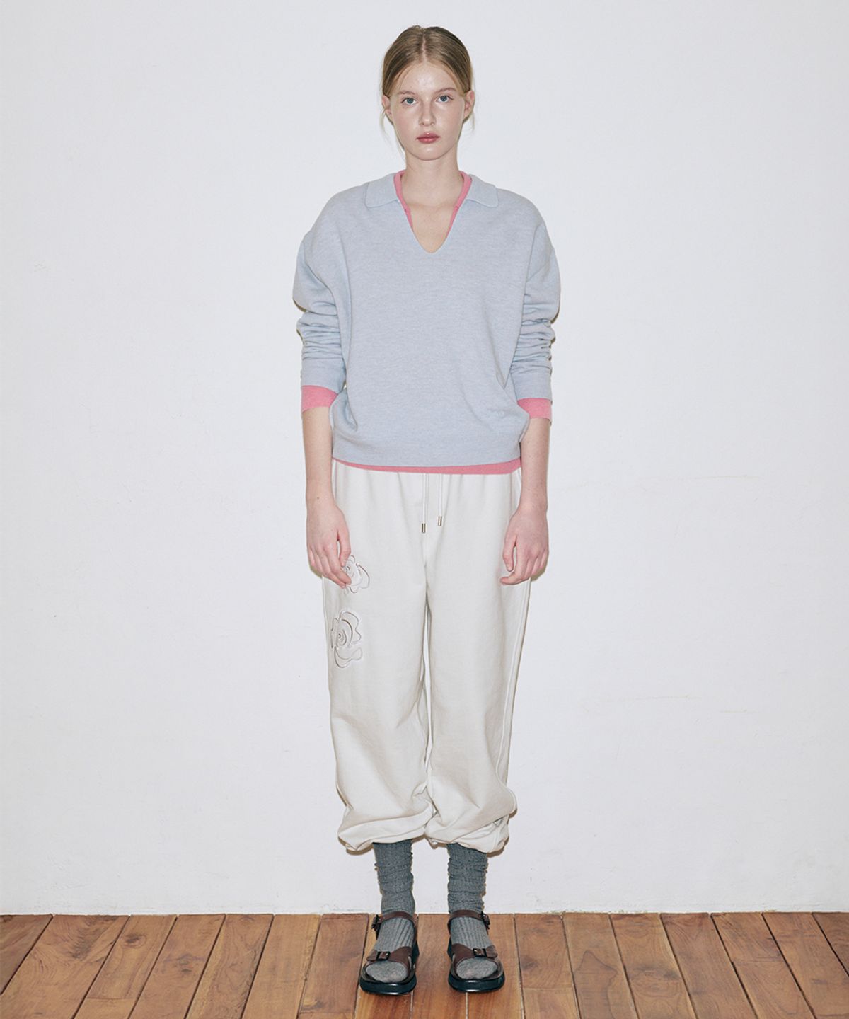 시눈(SINOON) Sinoon Logo Collar Knit (Blue)