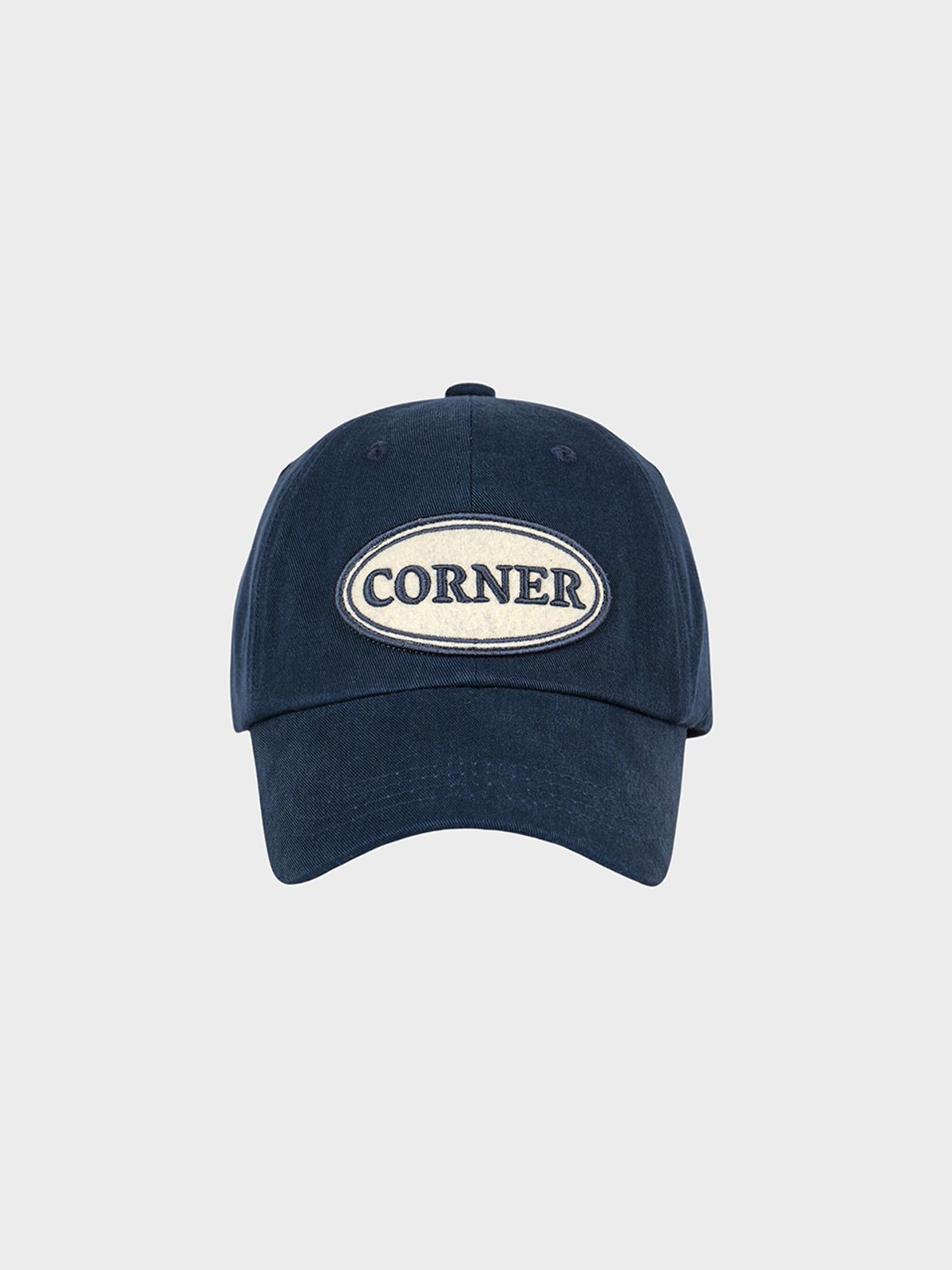 앳코너(ATCORNER) 오벌 와펜 볼캡 네이비 AT5HEF005NV