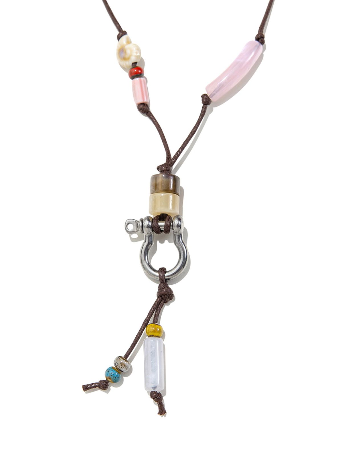 글로니(GLOWNY) SOFT BEADS GLASSES HOLDER NECKLACE (BROWN)
