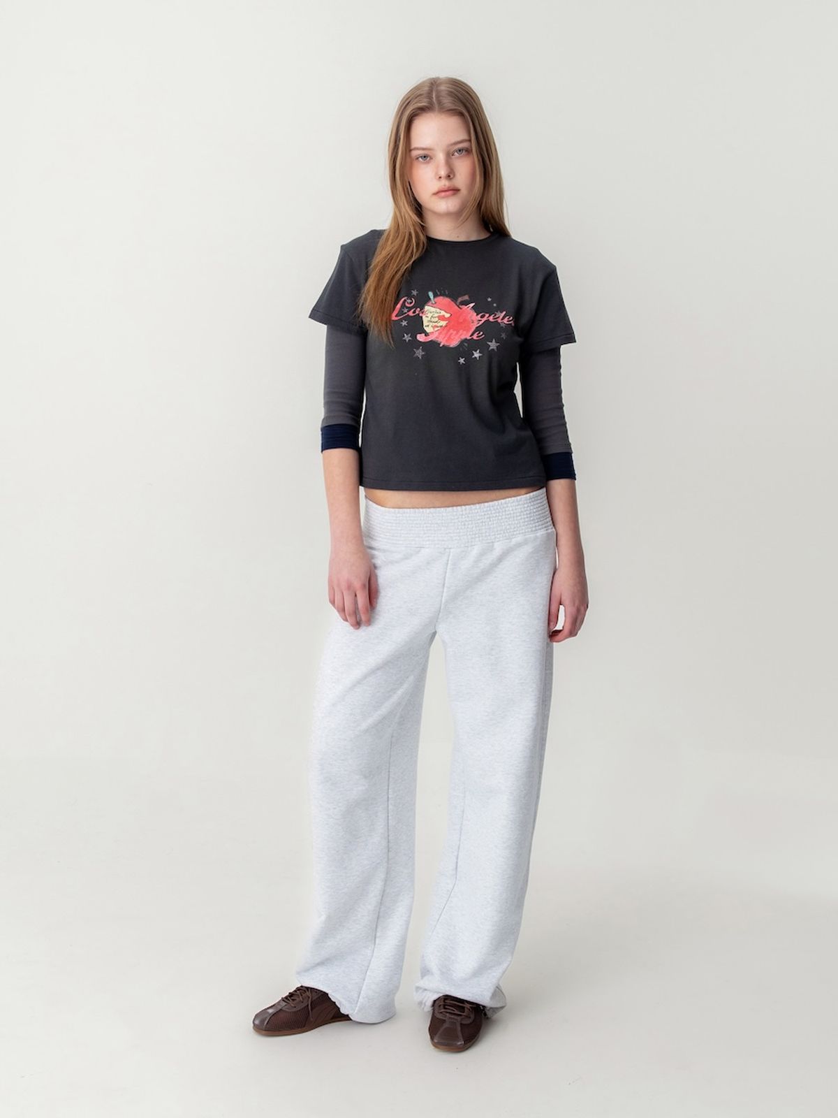 글로니(GLOWNY) NOVA SMOKED STRING PANTS (MELANGE GRAY)