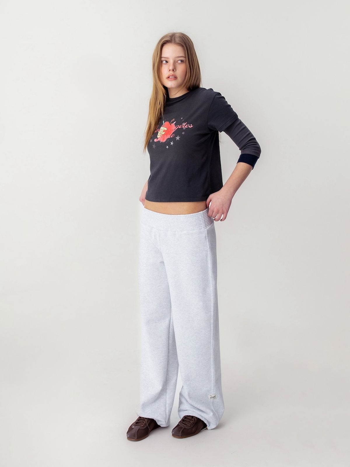 글로니(GLOWNY) NOVA SMOKED STRING PANTS (MELANGE GRAY)