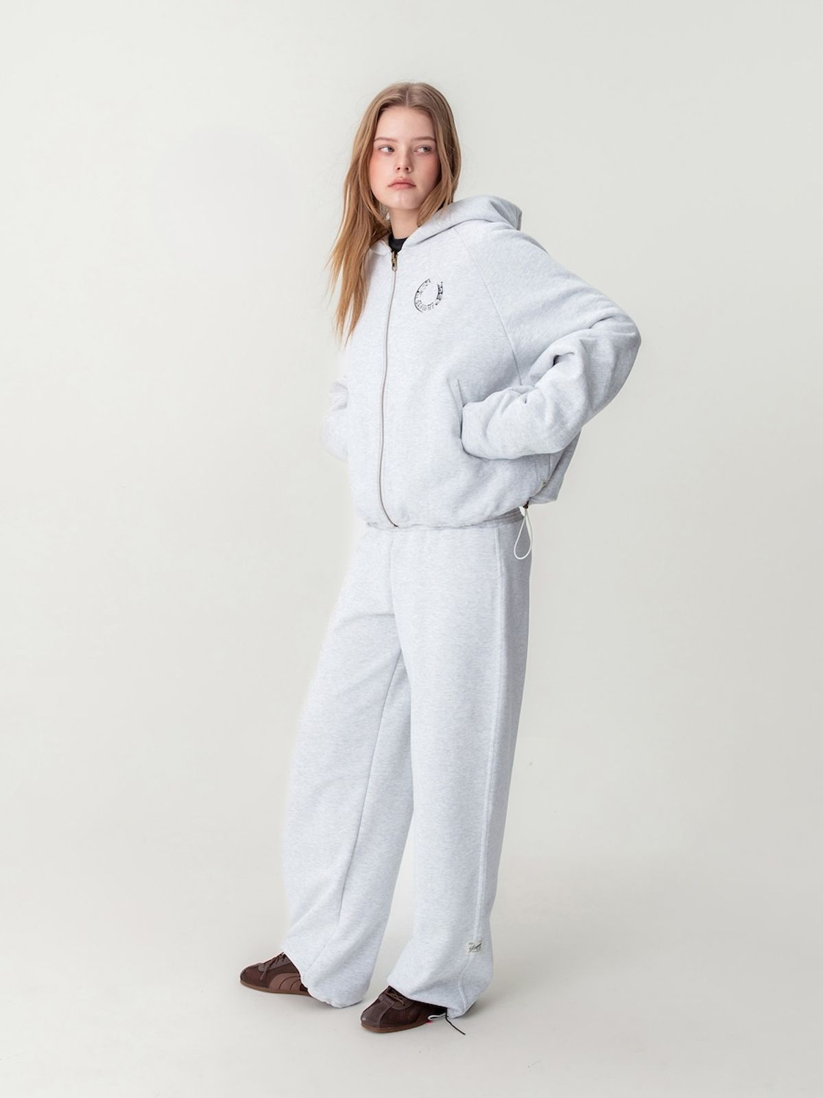 글로니(GLOWNY) NOVA REVERSIBLE WAFFLE JACKET (MELANGE GRAY)