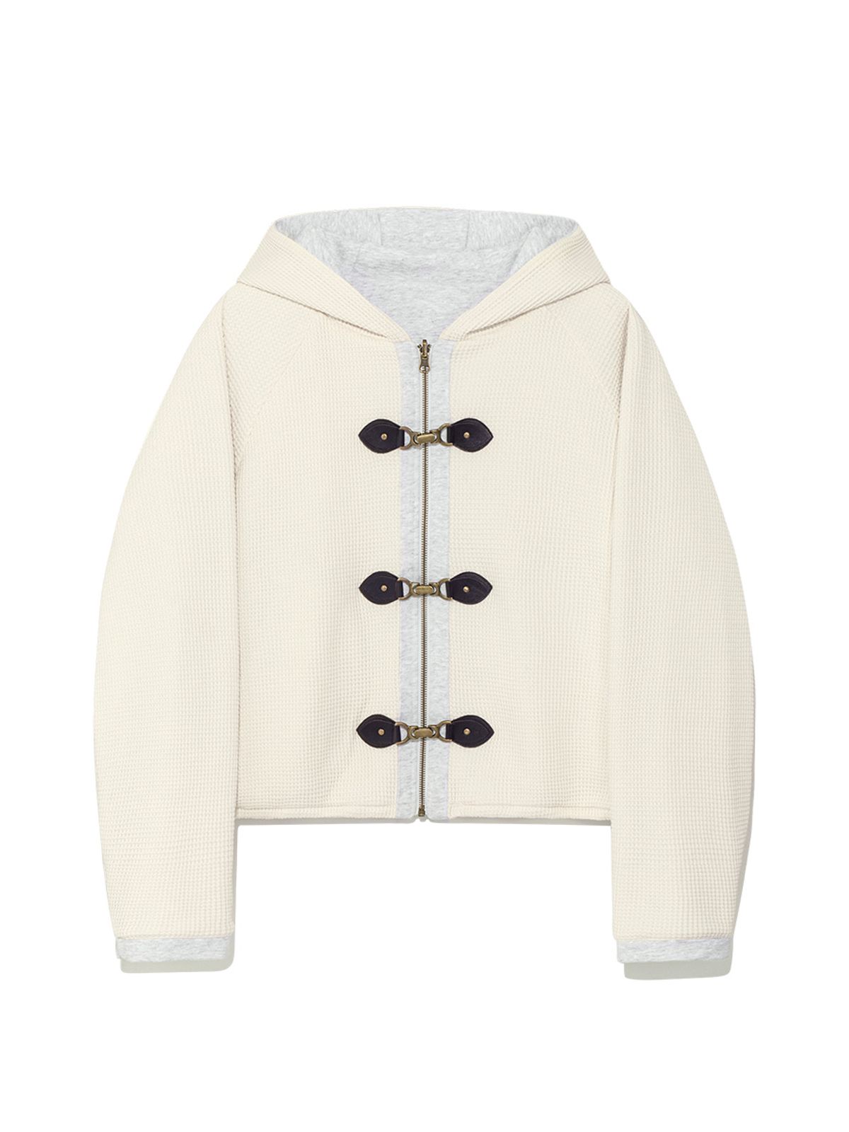 글로니(GLOWNY) NOVA REVERSIBLE WAFFLE JACKET (MELANGE GRAY)