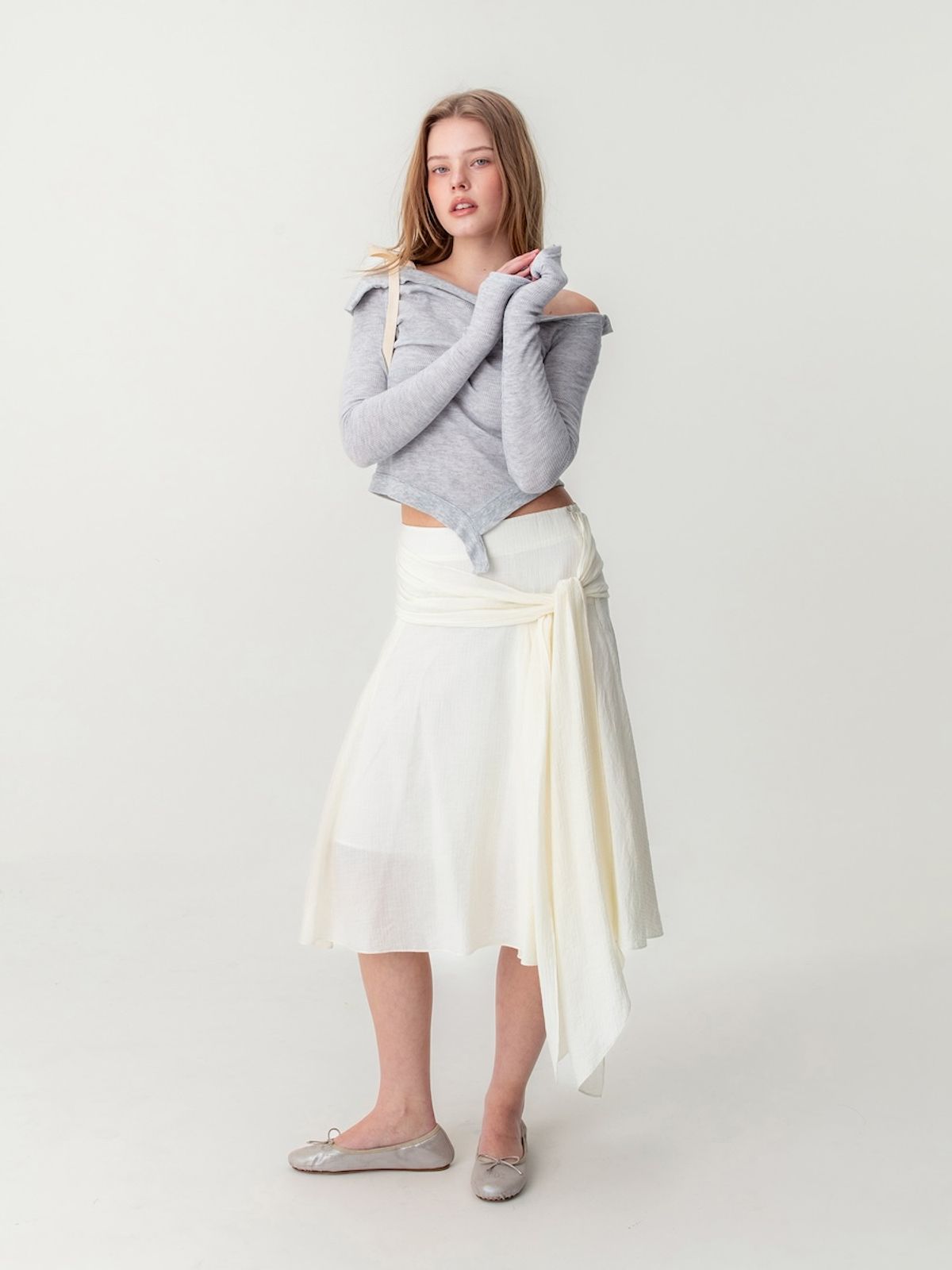 글로니(GLOWNY) DEMI SOFT BREEZE LONG SLEEVE (MELANGE GRAY)
