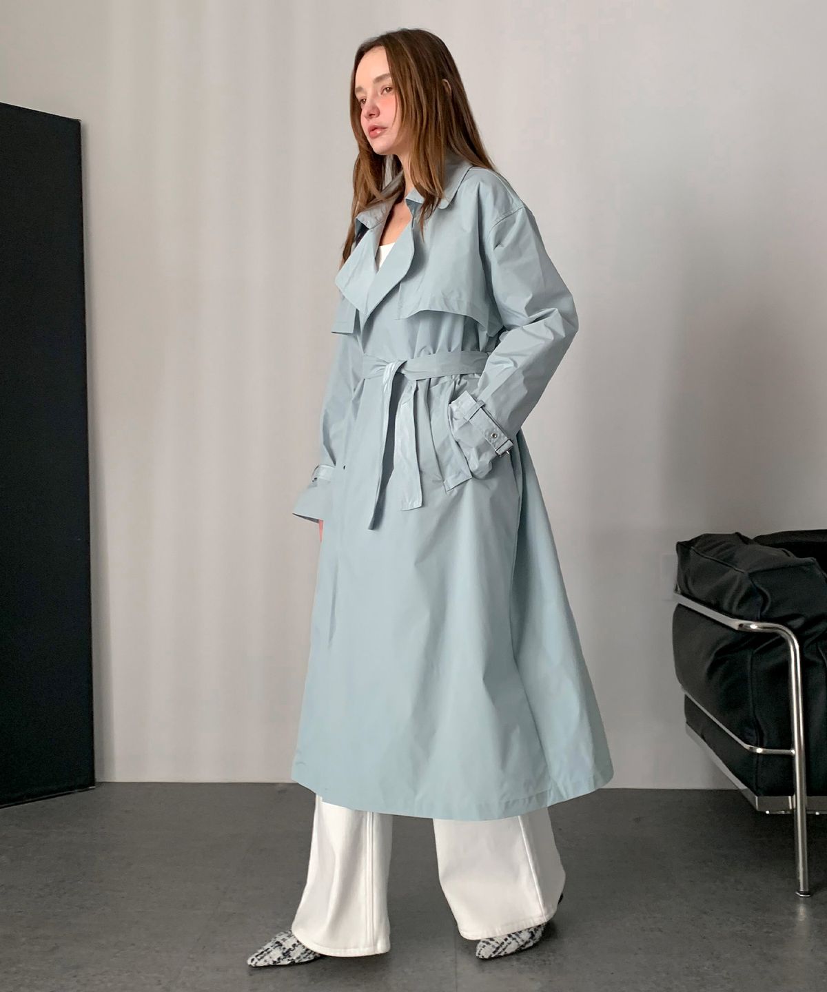 바스카라(VASCARA) Belted Nylon Trench Coat (3colors)