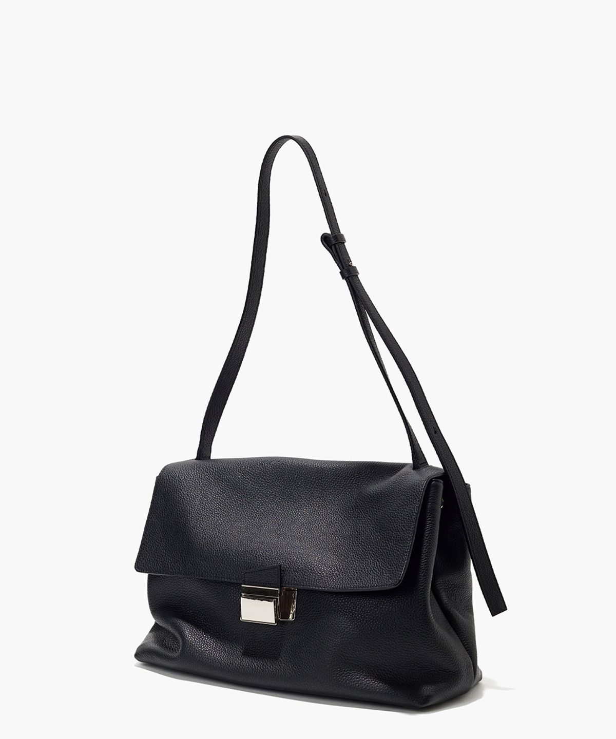 플로르(FLOR) 델피 라지 사첼 숄더백 Delfi Leather Satchel Bag Large Black