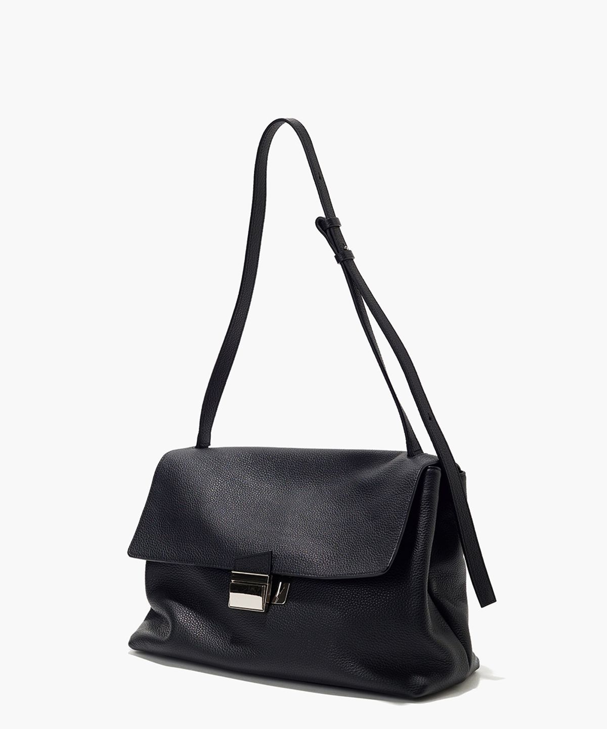 플로르(FLOR) 델피 라지 사첼 숄더백 Delfi Leather Satchel Bag Large Black