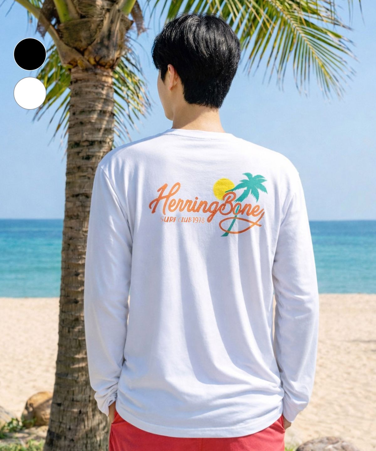 헤링본(HERRINGBONE) 남자 루즈핏 래쉬가드 그래픽 롱슬리브 (2color) / RJ409M