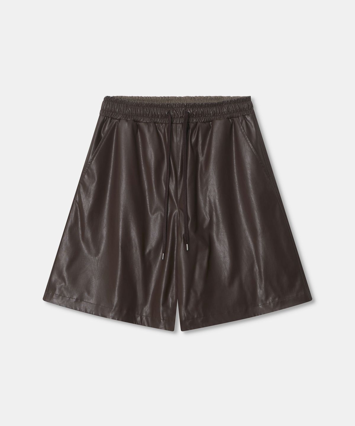 디앤드퀘스천(THEENDQUESTION) Reversible leather half pants / BROWN