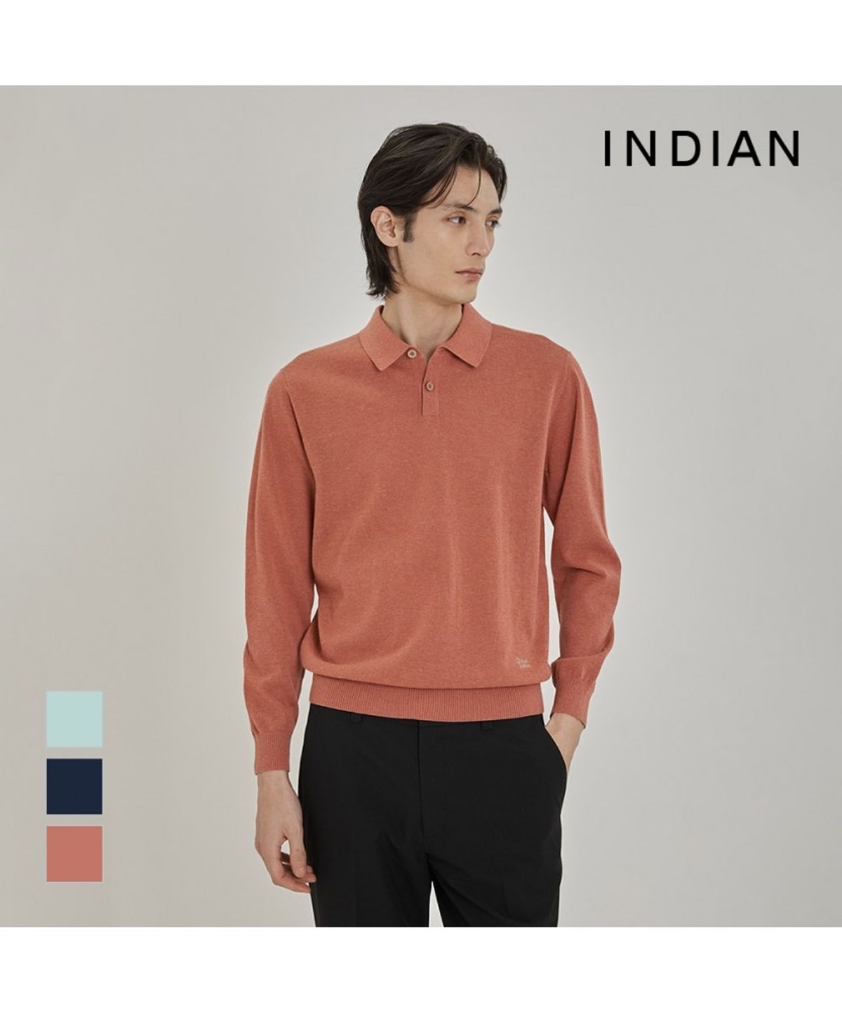 인디안(INDIAN) [26 신상] 여름성 솔리드 폴로 니트_MIEBL6S1101