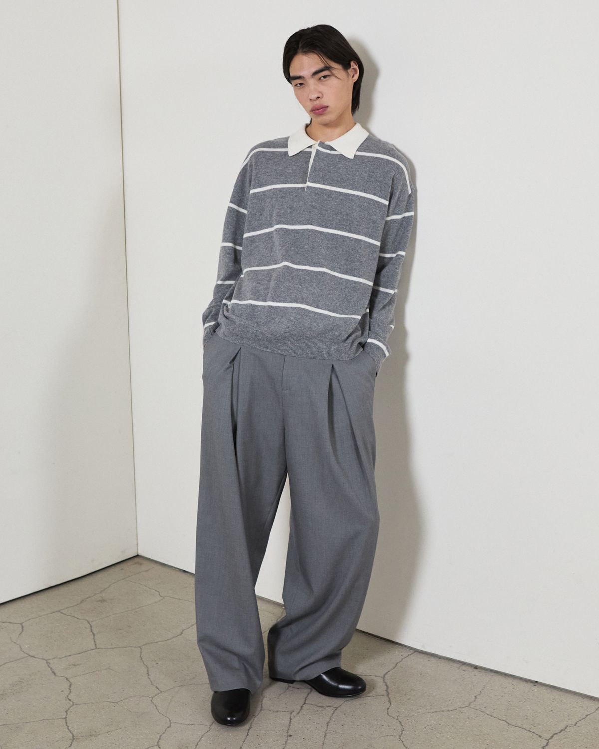 디앤드퀘스천(THEENDQUESTION) Banding wide pants / GRAY