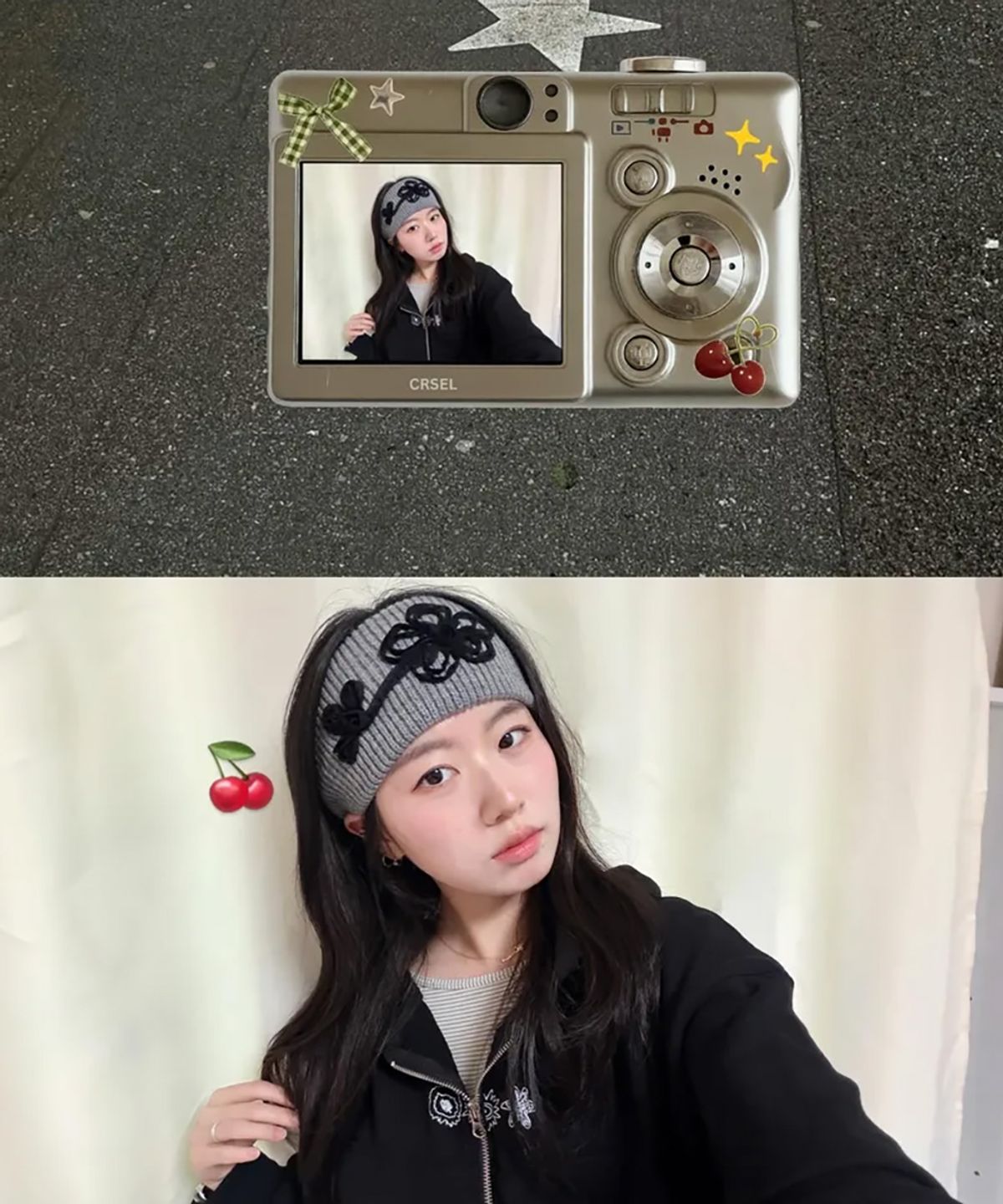 마이딥블루메모리즈(MY DEEP BLUE MEMORIES) (w) MM FLOWER GRAPHIX CROP ZIP-UP(BLACK)