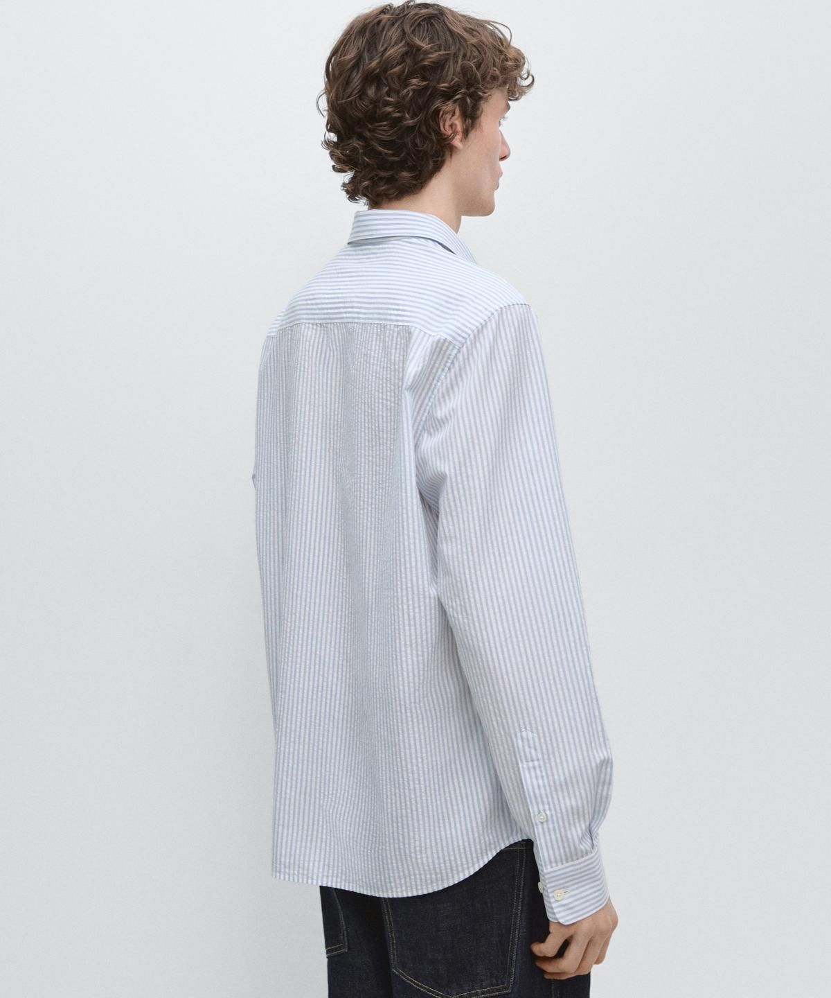 마시모두띠(MASSIMO DUTTI) 100% 코튼 스트라이프 셔츠