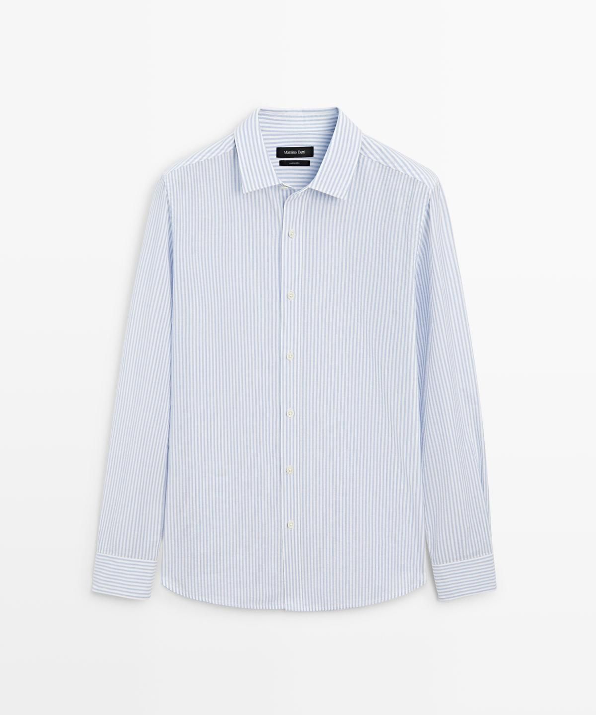 마시모두띠(MASSIMO DUTTI) 100% 코튼 스트라이프 셔츠