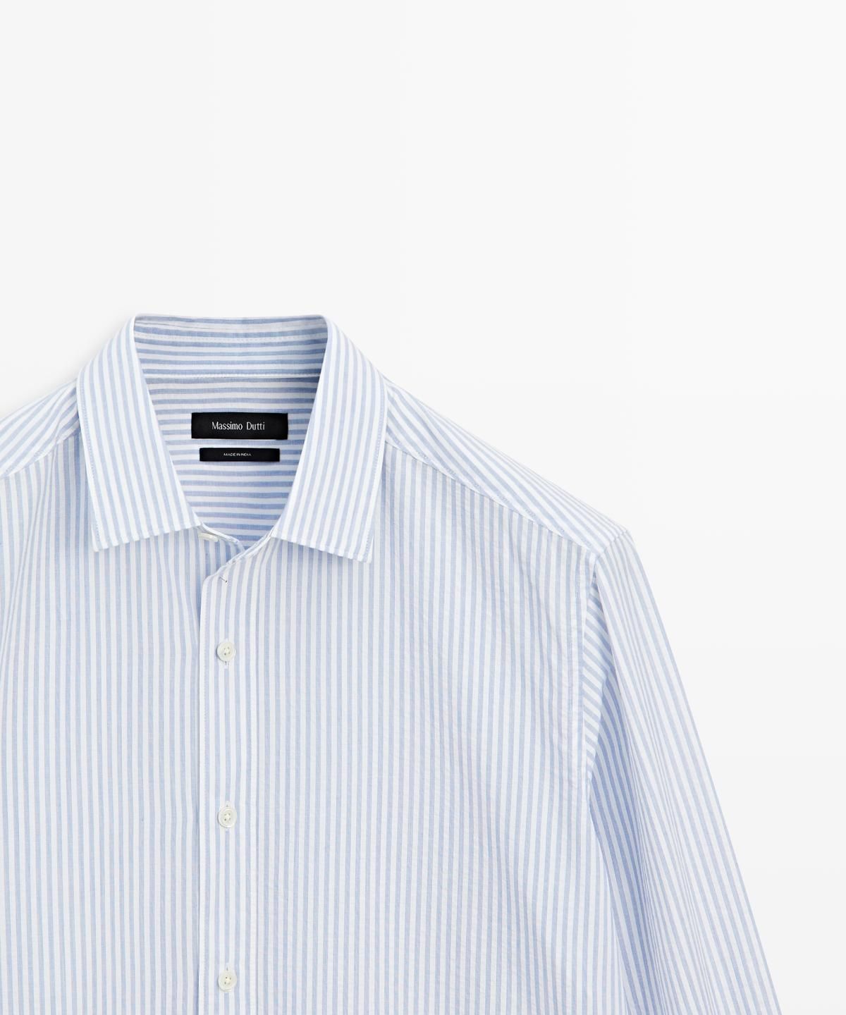 마시모두띠(MASSIMO DUTTI) 100% 코튼 스트라이프 셔츠