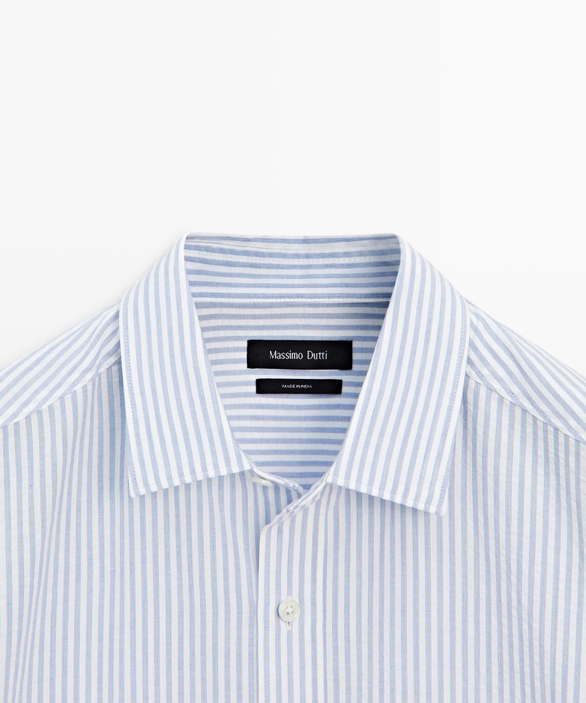 마시모두띠(MASSIMO DUTTI) 100% 코튼 스트라이프 셔츠