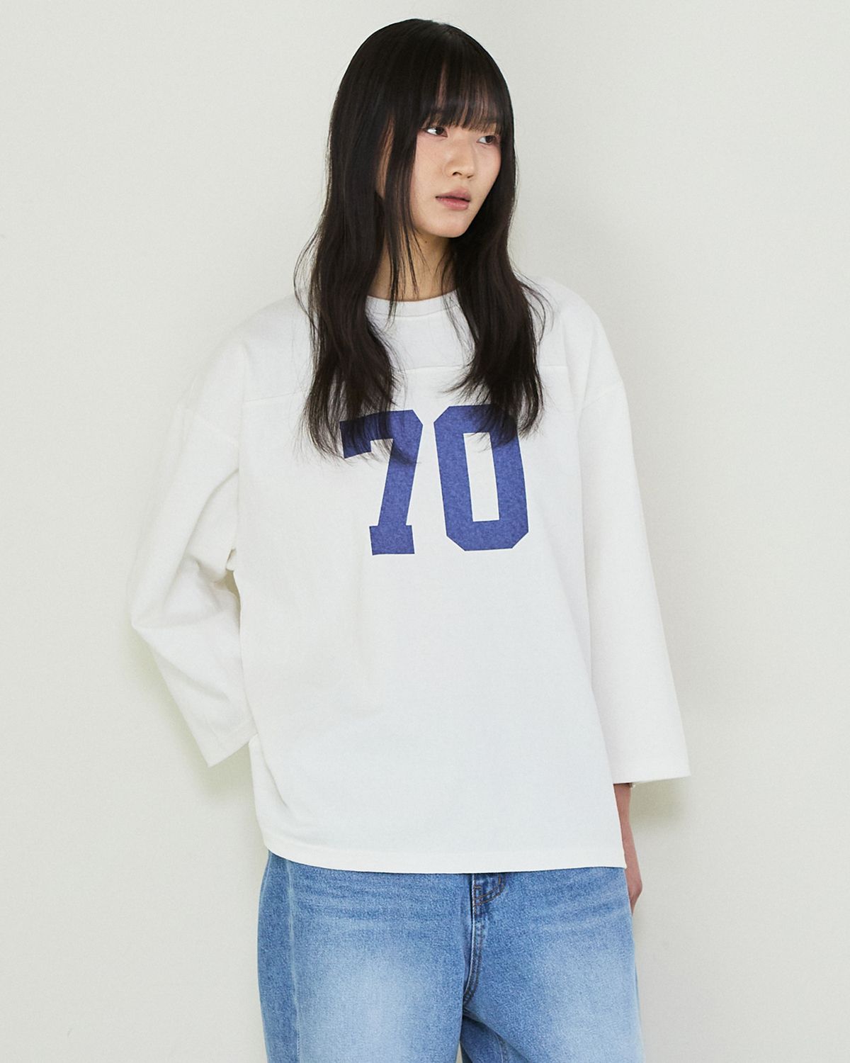디앤드퀘스천(THEENDQUESTION) Number print t-shirt / WHITE