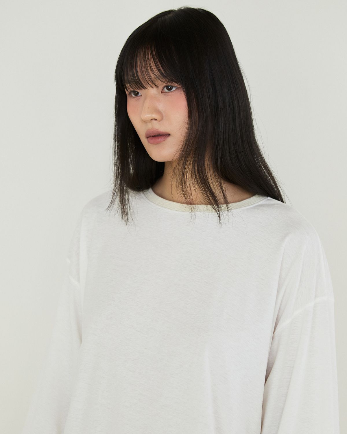 디앤드퀘스천(THEENDQUESTION) Slub long sleeve t-shirt / WHITE