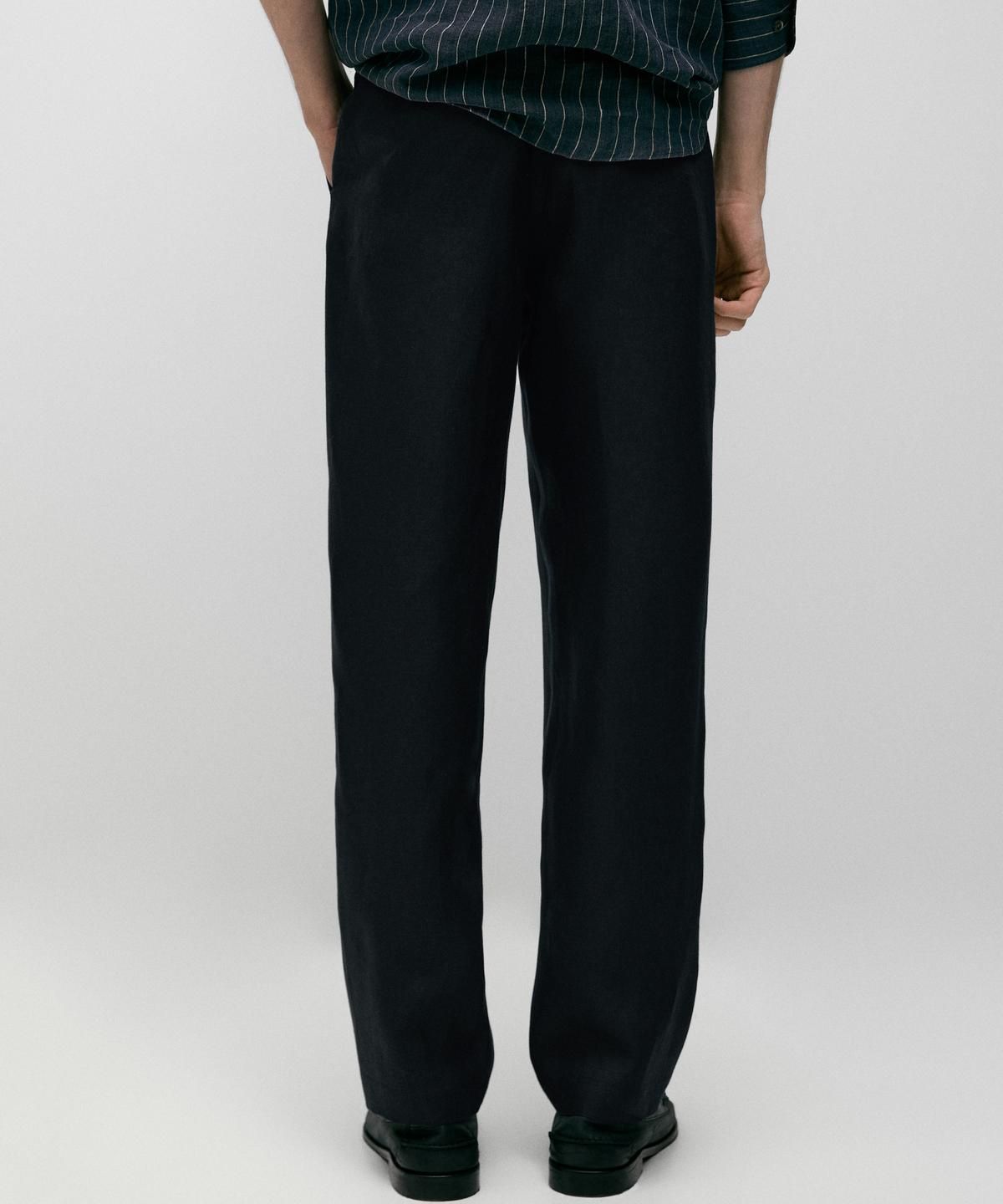 마시모두띠(MASSIMO DUTTI) 테이퍼드핏 린넨 팬츠