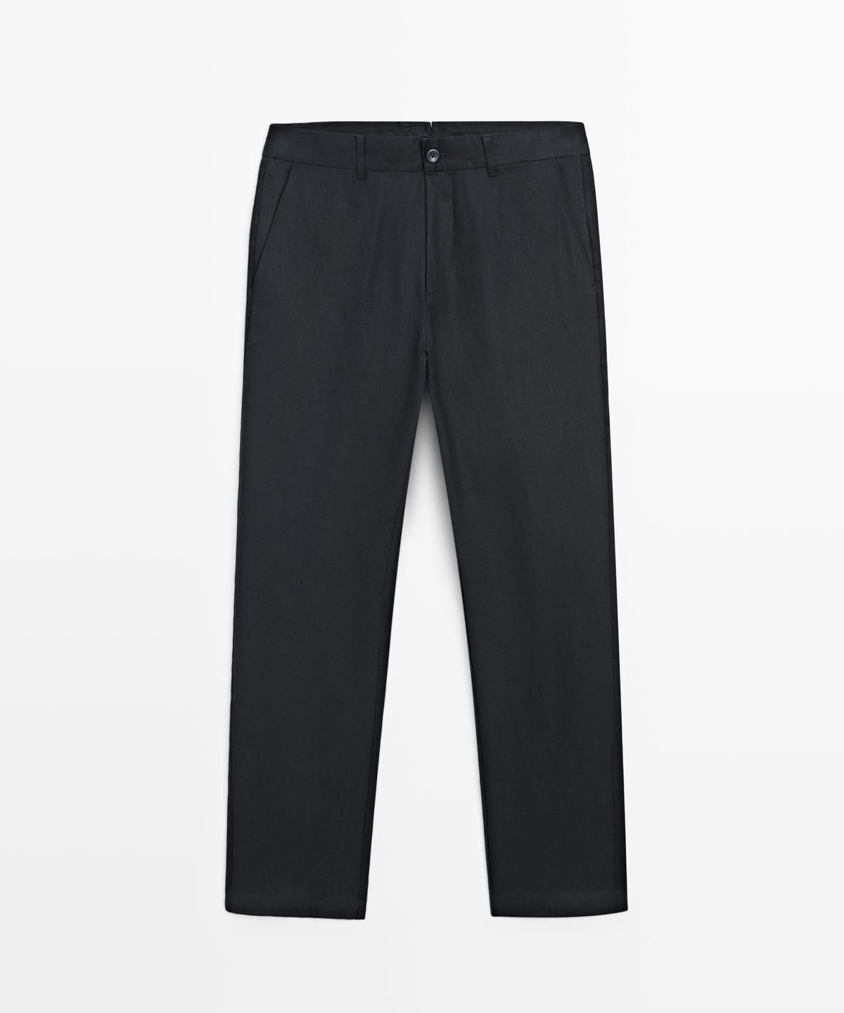 마시모두띠(MASSIMO DUTTI) 테이퍼드핏 린넨 팬츠