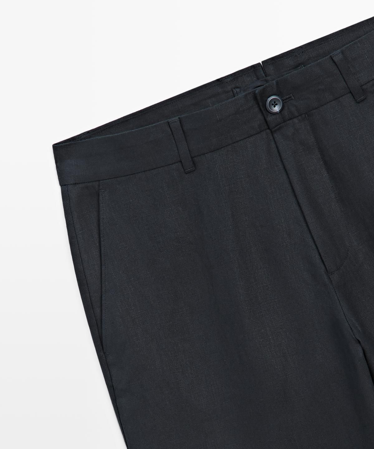 마시모두띠(MASSIMO DUTTI) 테이퍼드핏 린넨 팬츠
