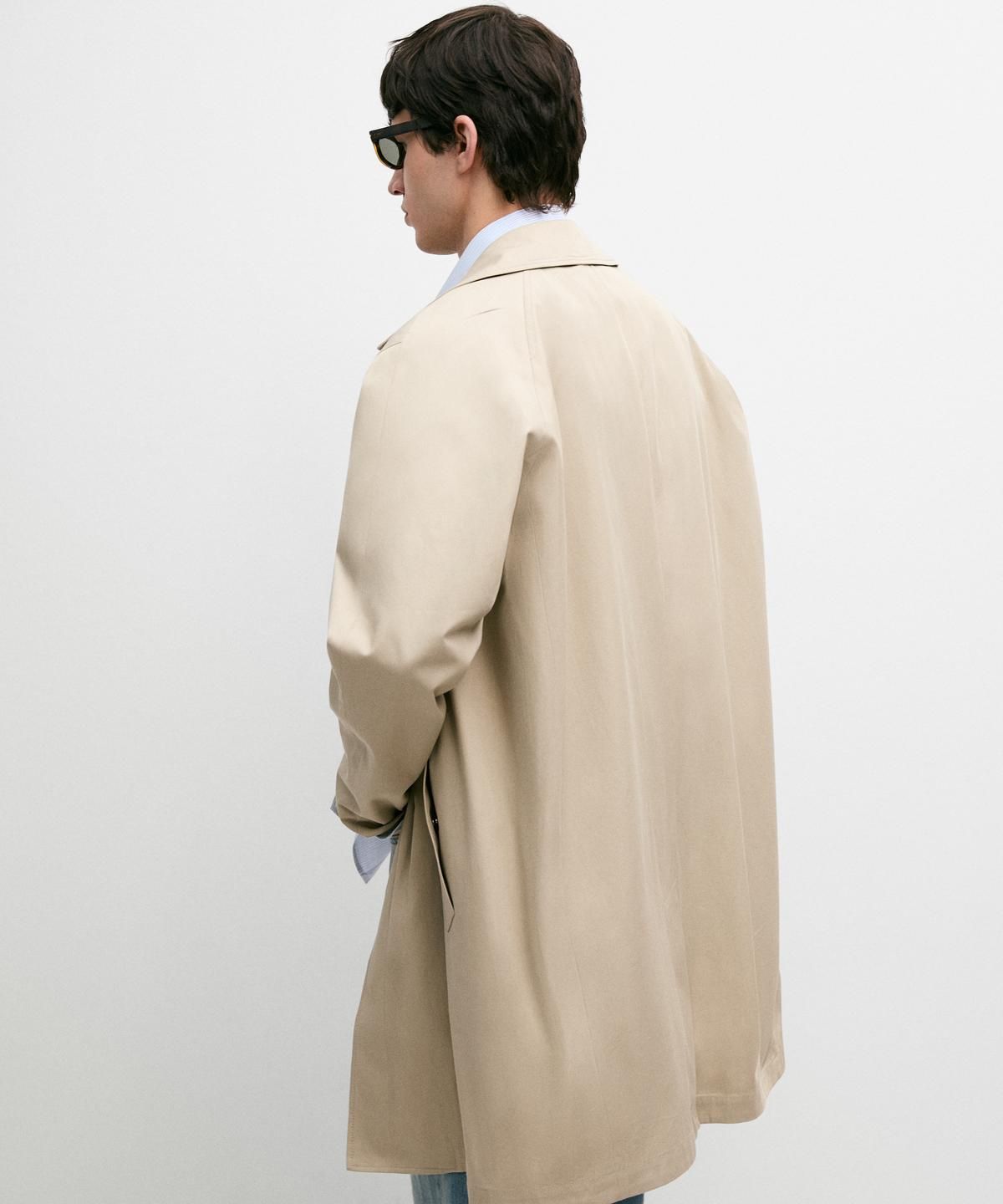 마시모두띠(MASSIMO DUTTI) 체크 코튼 블렌드 트렌치코트